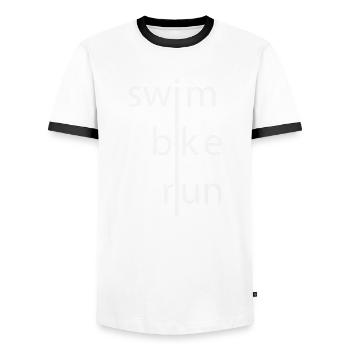 Triathlon - Men's Ringer Shirt - white/black - Front - AI Model Female 172 light (172cm) & AI Model Male 178 dark (178cm)