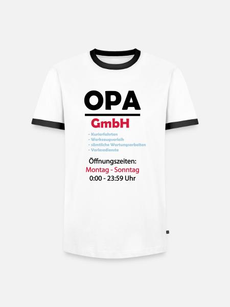 opa gmbh 02 - Männer Kontrast-T-Shirt - Weiß/Schwarz