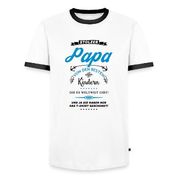 stolzer papa - Männer Kontrast-T-Shirt - Weiß/Schwarz - Vorne - AI Model Female 172 light (172cm) & AI Model Male 178 dark (178cm)