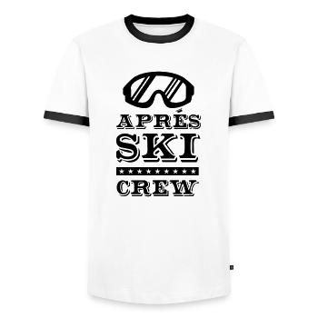 apres ski crew brille - Männer Kontrast-T-Shirt - Weiß/Schwarz - Vorne - AI Model Female 172 light (172cm) & AI Model Male 178 dark (178cm)