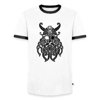 Rune Celts symbole cadeau mythologie Viking Odi - T-shirt contrasté Homme - blanc/noir - Devant - AI Model Female 172 light (172cm) & AI Model Male 178 dark (178cm)