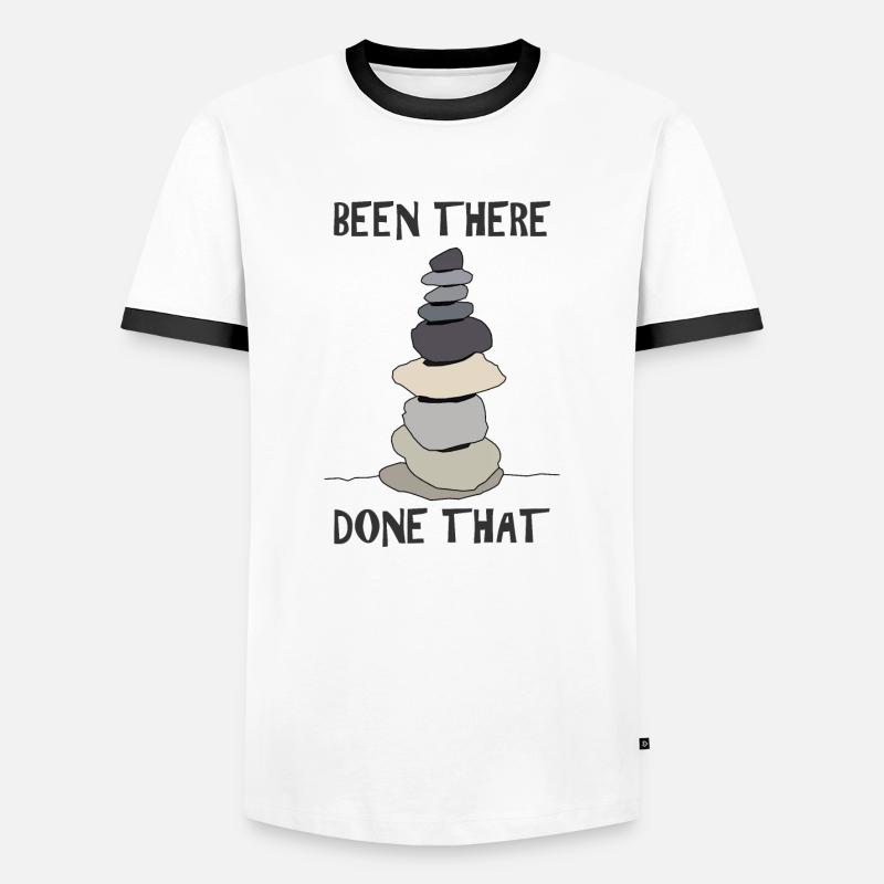 Steinmännchen Steinmänner Steinmandl Steinmann - Männer Kontrast-T-Shirt - Weiß/Schwarz