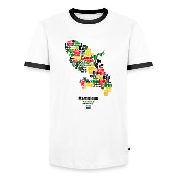 martinique RVJN - T-shirt contrasté Homme - blanc/noir - Devant - AI Model Female 172 light (172cm) & AI Model Male 178 dark (178cm)