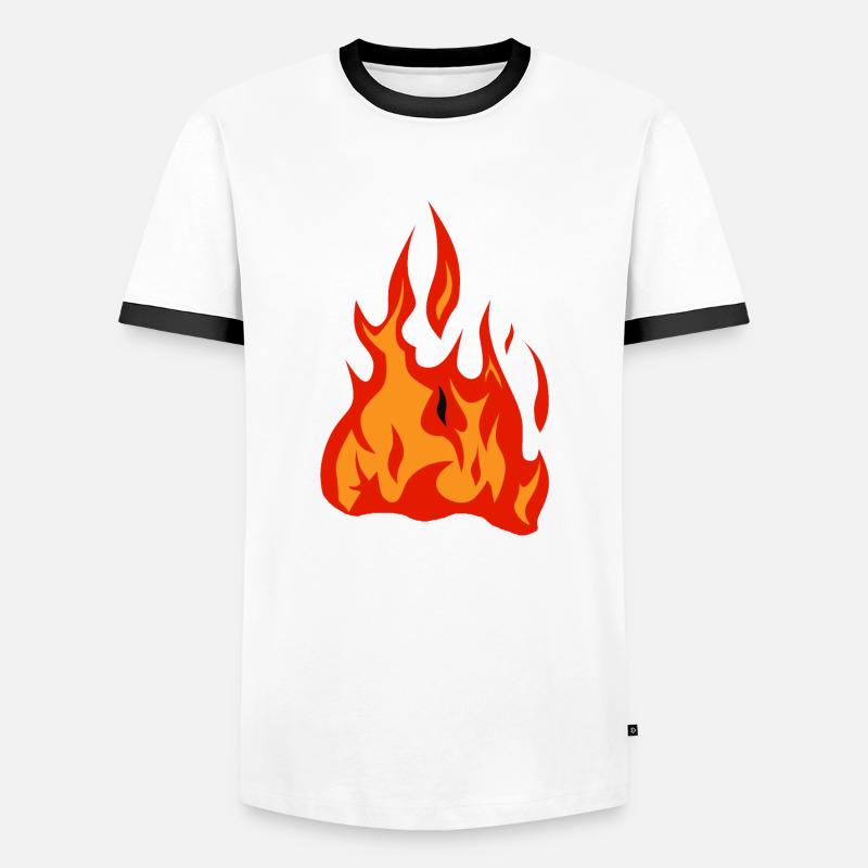 flame flame - Men's Ringer Shirt - white/black