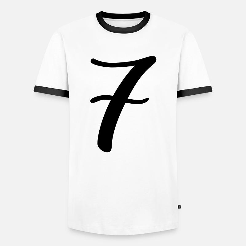 7 - Men's Ringer Shirt - white/black