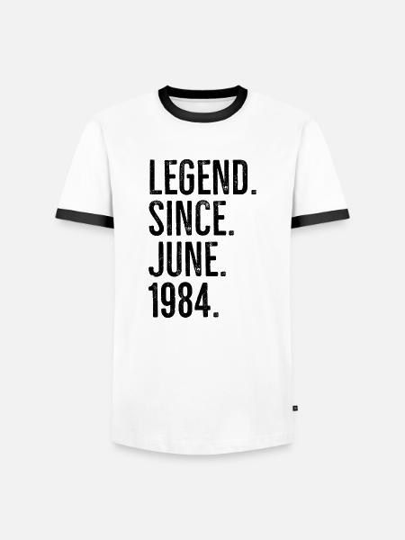 Legende seit Juni 1984 - Männer Kontrast-T-Shirt - Weiß/Schwarz