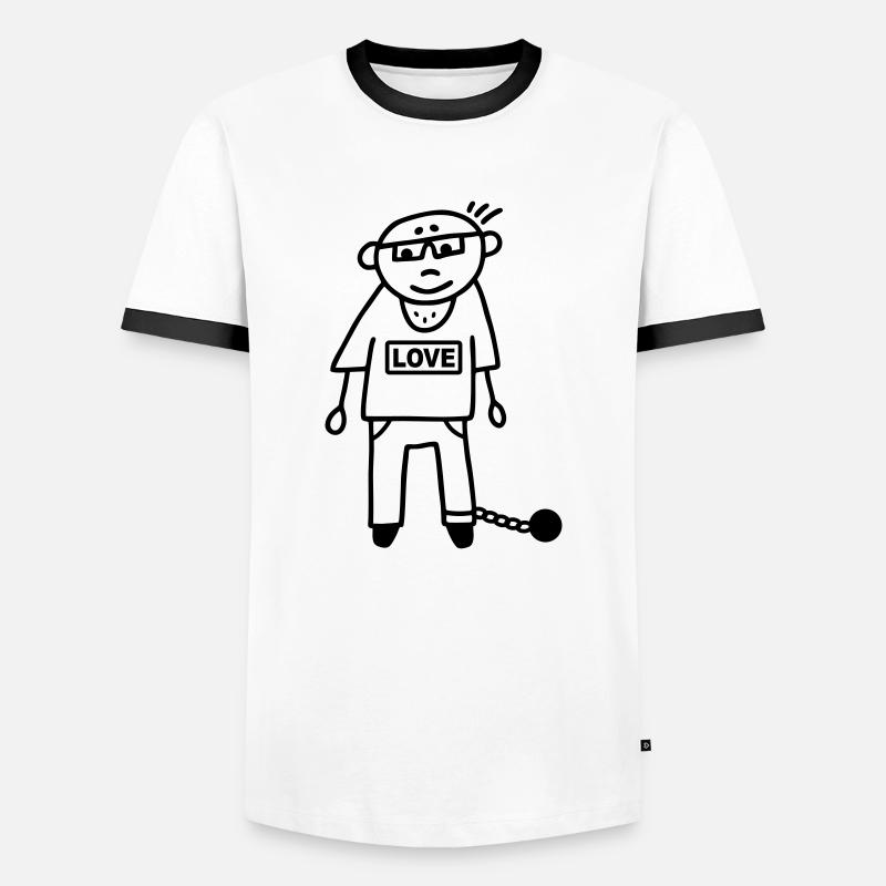 Sträfling Häftling Ehemann - Gefangen - Männer Kontrast-T-Shirt - Weiß/Schwarz