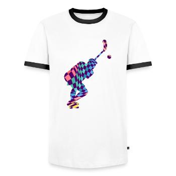 floorball floorball floorball is art - Men's Ringer Shirt - white/black - Front - AI Model Female 172 light (172cm) & AI Model Male 178 dark (178cm)