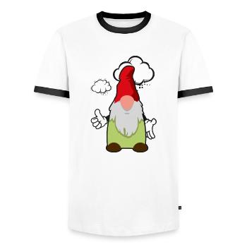 Grummelzwerg Cloud - Men's Ringer Shirt - white/black - Front - AI Model Female 172 light (172cm) & AI Model Male 178 dark (178cm)