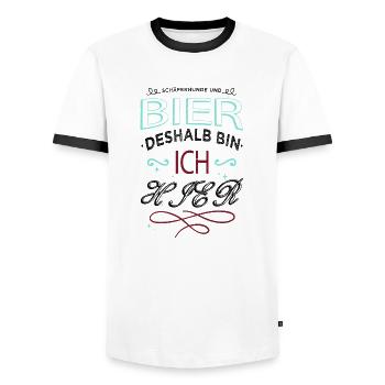 doggie bachhund cool beruf vergolder - Männer Kontrast-T-Shirt - Weiß/Schwarz - Vorne - AI Model Female 172 light (172cm) & AI Model Male 178 dark (178cm)