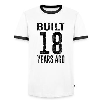 18. Geburtstag Spruch 18 Jahr - Männer Kontrast-T-Shirt - Weiß/Schwarz - Vorne - AI Model Female 172 light (172cm) & AI Model Male 178 dark (178cm)