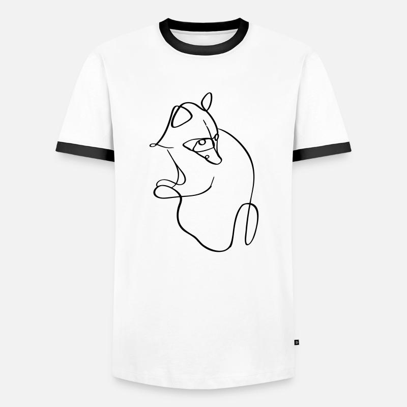 Stylized stylized stylized raccoon - Men's Ringer Shirt - white/black