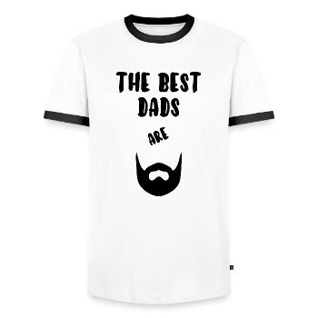The best dads are bearded - Men's Ringer Shirt - white/black - Front - AI Model Female 172 light (172cm) & AI Model Male 178 dark (178cm)