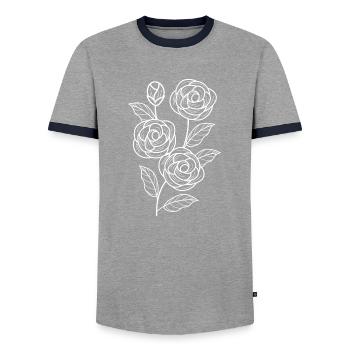 Florist Flower Plant Nature Gardener - Men's Ringer Shirt - grey/navy  - Front - AI Model Female 172 light (172cm) & AI Model Male 178 light (178cm)
