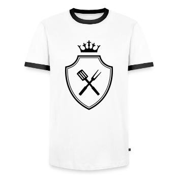 Koch Symbol - Men's Ringer Shirt - white/black - Front - AI Model Female 172 light (172cm) & AI Model Male 178 dark (178cm)
