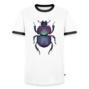 Big Beetle - Giant Beetle - Men's Ringer Shirt - white/black - Front - AI Model Female 172 light (172cm) & AI Model Male 178 dark (178cm)