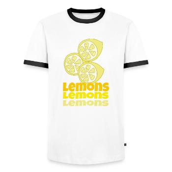 lemons - Männer Kontrast-T-Shirt - Weiß/Schwarz - Vorne - AI Model Female 172 light (172cm) & AI Model Male 178 dark (178cm)