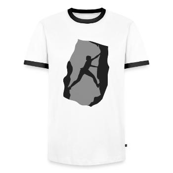 Varappe - T-shirt contrasté Homme - blanc/noir - Devant - AI Model Female 172 light (172cm) & AI Model Male 178 dark (178cm)