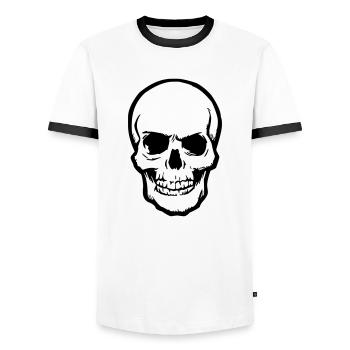 skull - Männer Kontrast-T-Shirt - Weiß/Schwarz - Vorne - AI Model Female 172 light (172cm) & AI Model Male 178 dark (178cm)