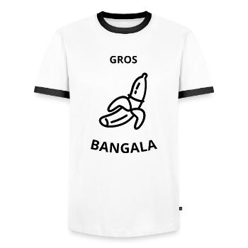 Big Bangala - Men's Ringer Shirt - white/black - Front - AI Model Female 172 light (172cm) & AI Model Male 178 dark (178cm)