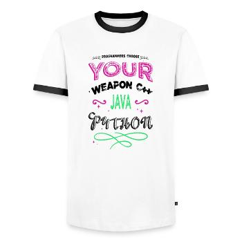 funny software engineering web development bday - Männer Kontrast-T-Shirt - Weiß/Schwarz - Vorne - AI Model Female 172 light (172cm) & AI Model Male 178 dark (178cm)