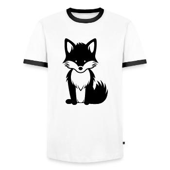 Renard - T-shirt contrasté Homme - blanc/noir - Devant - AI Model Female 172 light (172cm) & AI Model Male 178 dark (178cm)