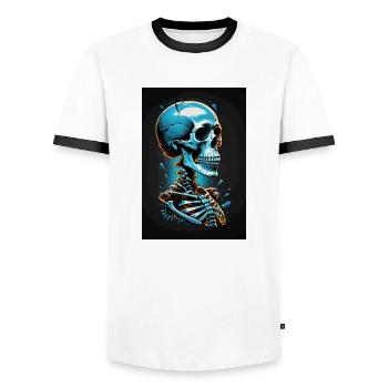Gletscherskelett - Männer Kontrast-T-Shirt - Weiß/Schwarz - Vorne - AI Model Female 172 light (172cm) & AI Model Male 178 dark (178cm)