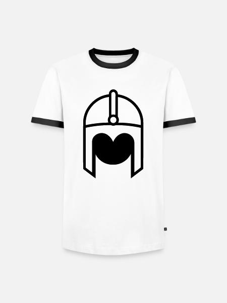 Wikingerhelm Krieger - Männer Kontrast-T-Shirt - Weiß/Schwarz