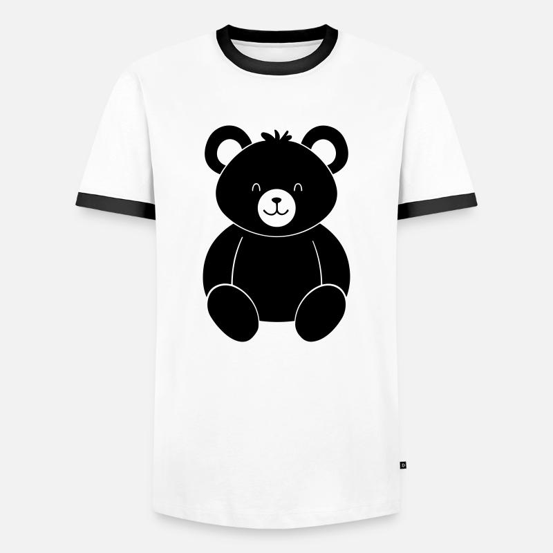Teddy Bear - Men's Ringer Shirt - white/black
