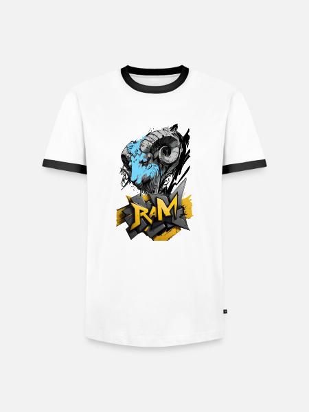 Widder, Widder-Zeichen - Männer Kontrast-T-Shirt - Weiß/Schwarz