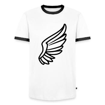 Ailes d'ange - T-shirt contrasté Homme - blanc/noir - Devant - AI Model Female 172 light (172cm) & AI Model Male 178 dark (178cm)