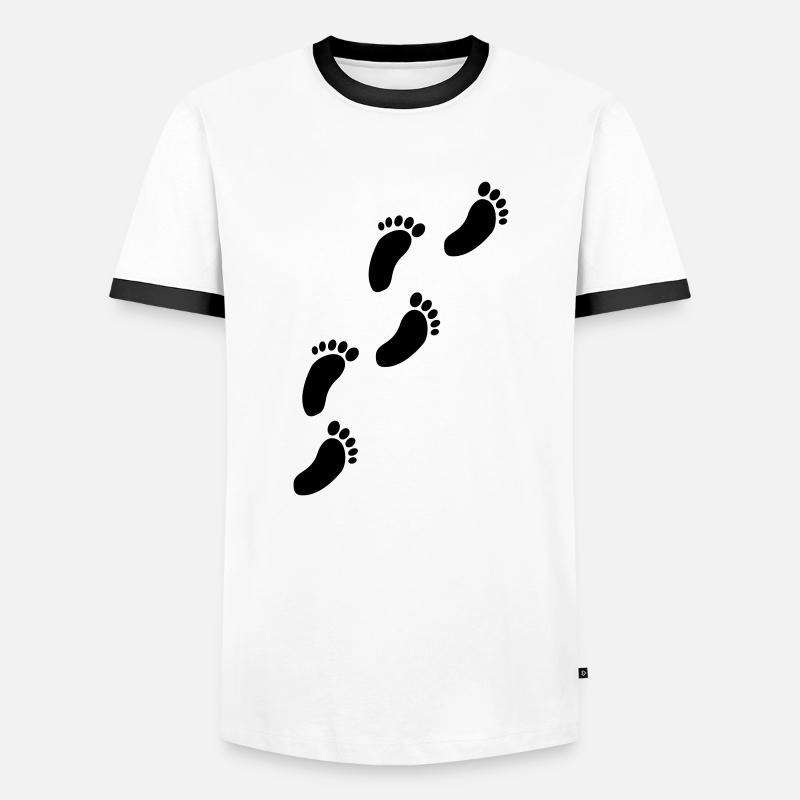 Footprints - Men's Ringer Shirt - white/black
