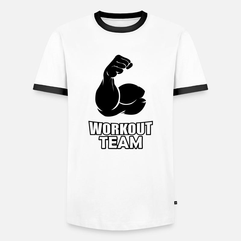 Workout Team - Men's Ringer Shirt - white/black