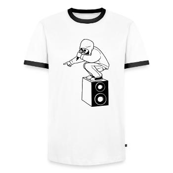 Rap Freestyle Contest Open Mic Hip Hop - Men's Ringer Shirt - white/black - Front - AI Model Female 172 light (172cm) & AI Model Male 178 dark (178cm)
