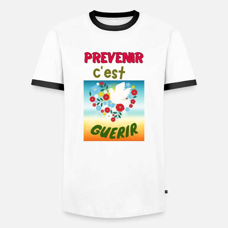 Verhindern - Männer Kontrast-T-Shirt - Weiß/Schwarz