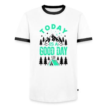 Let s Get Lost - Men's Ringer Shirt - white/black - Front - AI Model Female 172 light (172cm) & AI Model Male 178 dark (178cm)