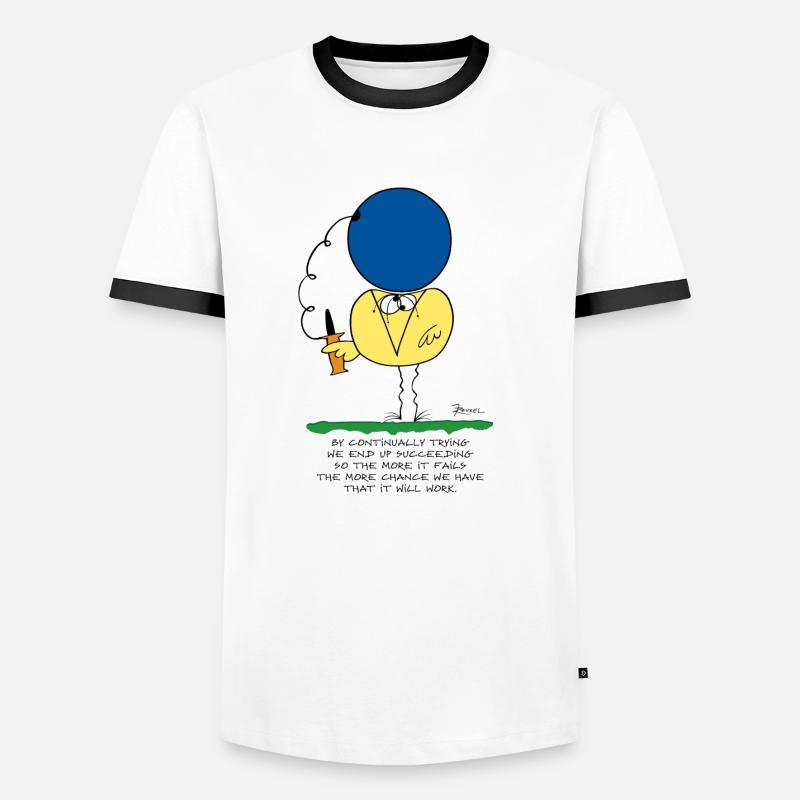By continually trying... (English version) - Men's Ringer Shirt - white/black