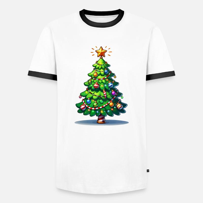 Fir tree - Men's Ringer Shirt - white/black