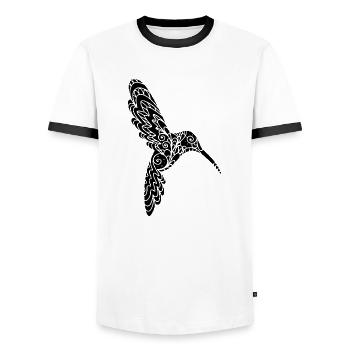 Magischer Kolibri - Männer Kontrast-T-Shirt - Weiß/Schwarz - Vorne - AI Model Female 172 light (172cm) & AI Model Male 178 dark (178cm)