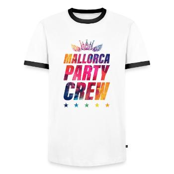Mallorca Party Crew - Männer Kontrast-T-Shirt - Weiß/Schwarz - Vorne - AI Model Female 172 light (172cm) & AI Model Male 178 dark (178cm)