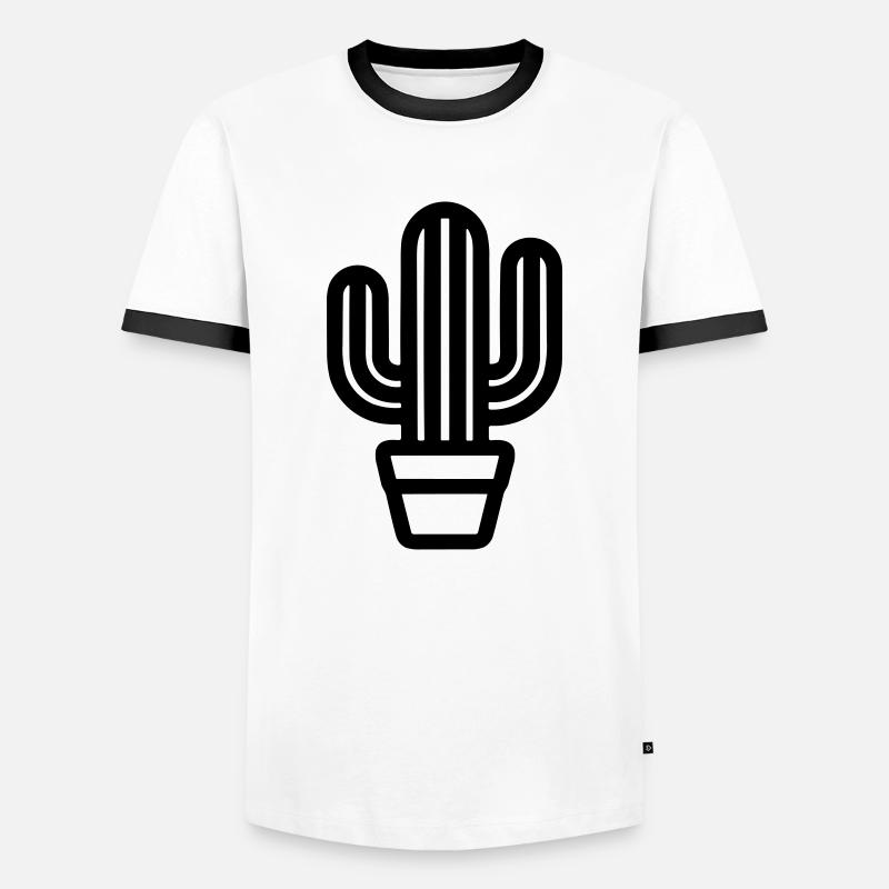 Cactus - Men's Ringer Shirt - white/black