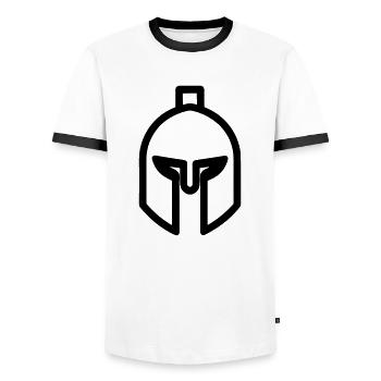 Sparta Spartan Warrior - Men's Ringer Shirt - white/black - Front - AI Model Female 172 light (172cm) & AI Model Male 178 dark (178cm)