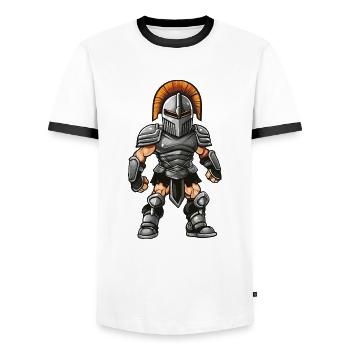 Spartan Gladiator - Men's Ringer Shirt - white/black - Front - AI Model Female 172 light (172cm) & AI Model Male 178 dark (178cm)