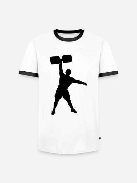 Strongman - Men's Ringer Shirt - white/black