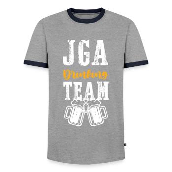 Jga Bachelor Équipe de consommation d’alcool - T-shirt contrasté Homme - gris/marine  - Devant - AI Model Female 172 light (172cm) & AI Model Male 178 light (178cm)
