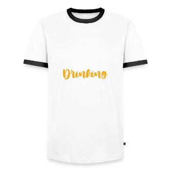 Jga Junggesellen Drinking Team - Männer Kontrast-T-Shirt - Weiß/Schwarz - Vorne - AI Model Female 172 light (172cm) & AI Model Male 178 dark (178cm)