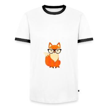Easily Distracted By Foxes Fox - Männer Kontrast-T-Shirt - Weiß/Schwarz - Vorne - AI Model Female 172 light (172cm) & AI Model Male 178 dark (178cm)