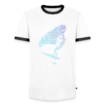wingsurfen wingsurf femmes homme wingfoil - T-shirt contrasté Homme - blanc/noir - Devant - AI Model Female 172 light (172cm) & AI Model Male 178 dark (178cm)