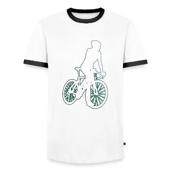 Rennrad Roadbike Rennradfahrer Damen Rennradfahren - Männer Kontrast-T-Shirt - Weiß/Schwarz - Vorne - AI Model Female 172 light (172cm) & AI Model Male 178 dark (178cm)