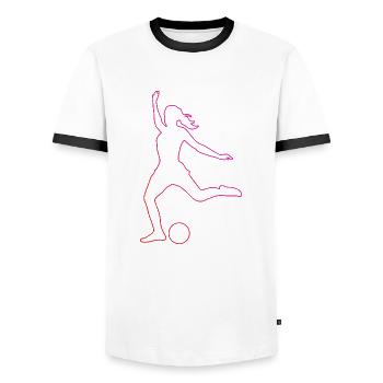 Football Hommes Football Football Football Football - T-shirt contrasté Homme - blanc/noir - Devant - AI Model Female 172 light (172cm) & AI Model Male 178 dark (178cm)